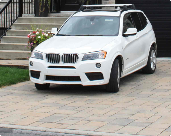 a car parked in a driveway